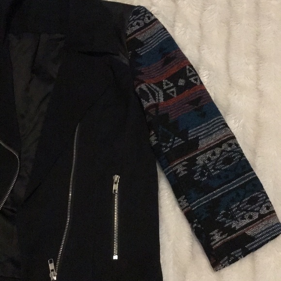 Zip up blazer jacket Aztec print sleeve coat - Picture 2 of 6